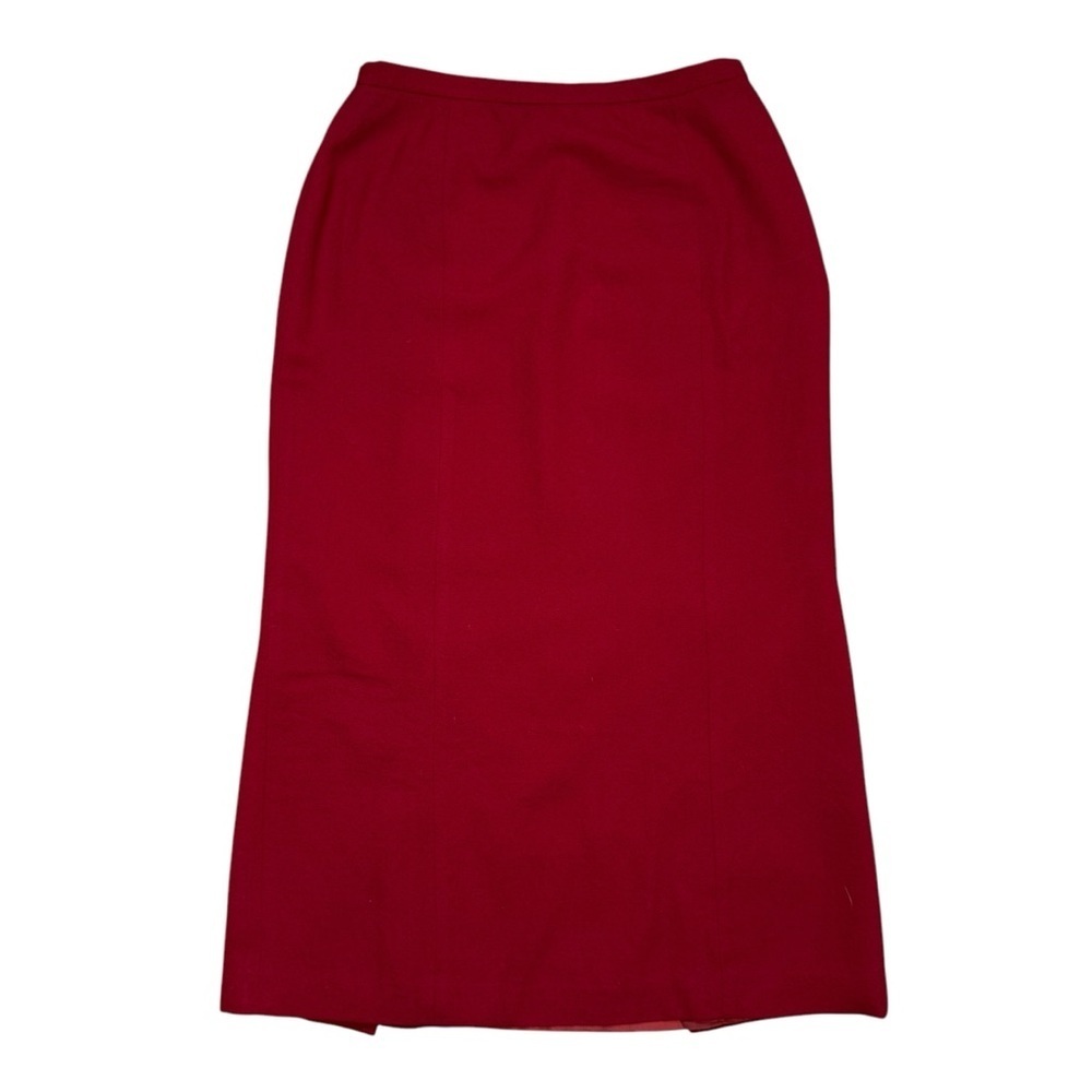 Talbots Wool Red Long Pencil Skirt Size 14
